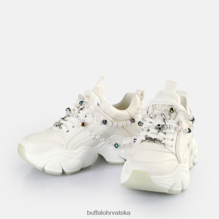 biserno bijela boja Buffalo binary charm tenisice niske veganske |tenisice TDD6T817